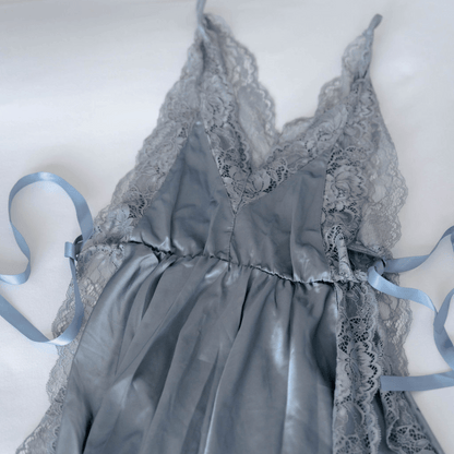 Stormy Blue Open Side Lacy Nightdress