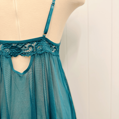 Teal Clip-On Babydoll ( Panties not included)